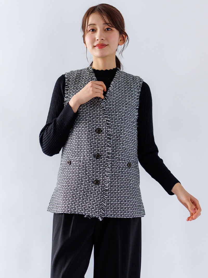 【50%OFF】ツィード フリンジジレ