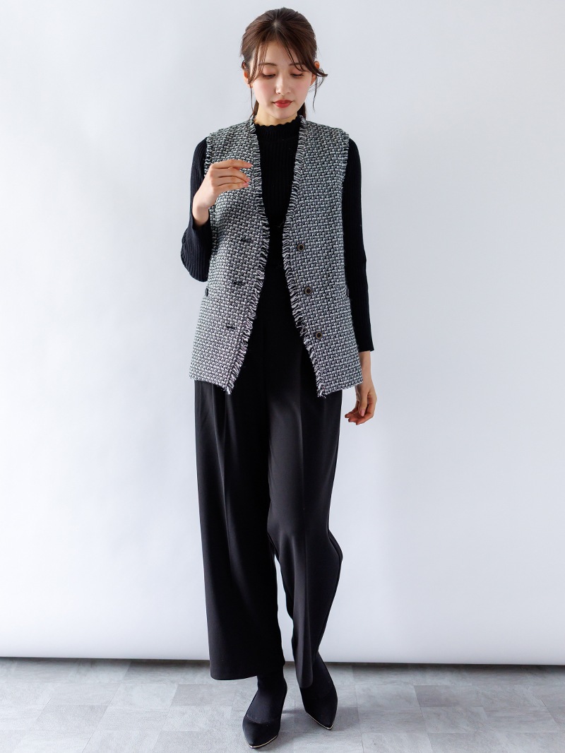 【50%OFF】ツィード フリンジジレ