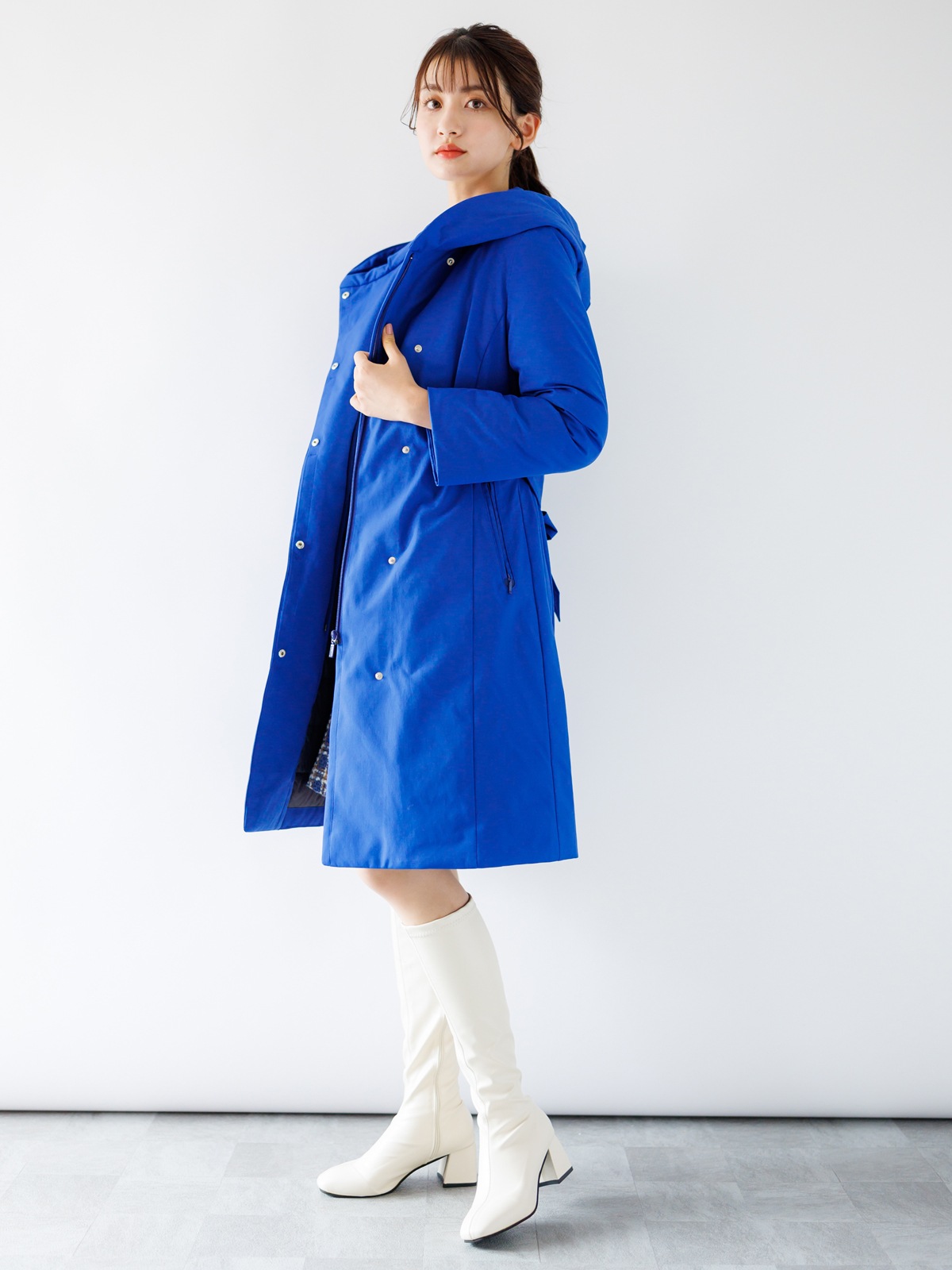 綾ストレッチロングダウン(ダークブルー)