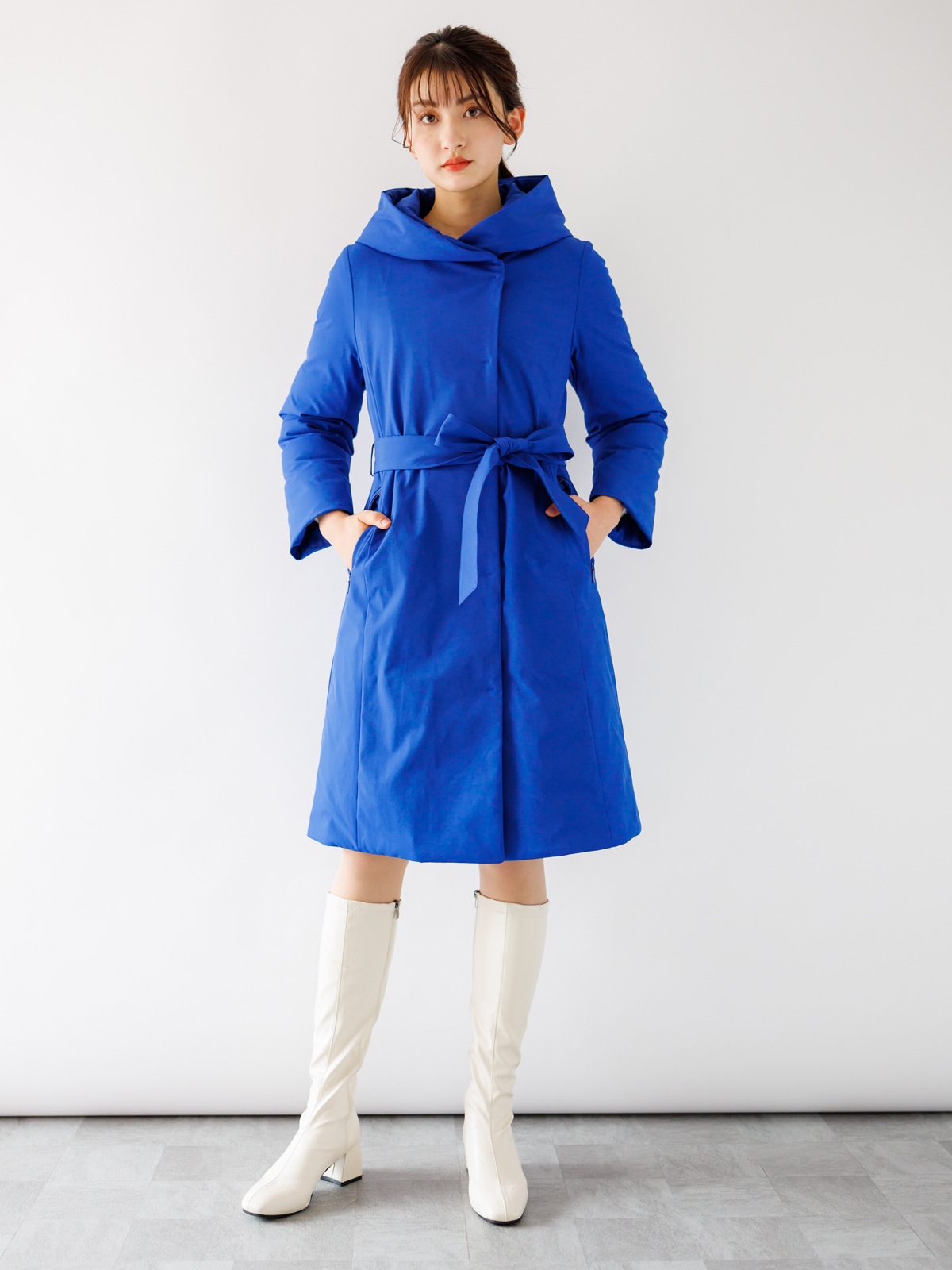 綾ストレッチロングダウン(ダークブルー)