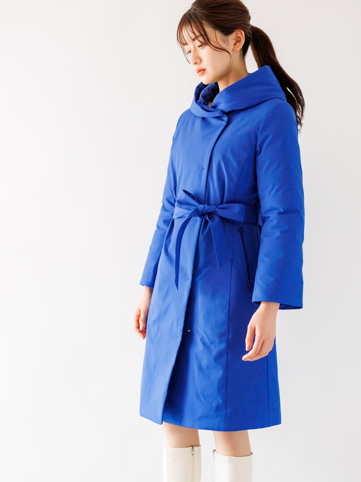 綾ストレッチロングダウン(ダークブルー)