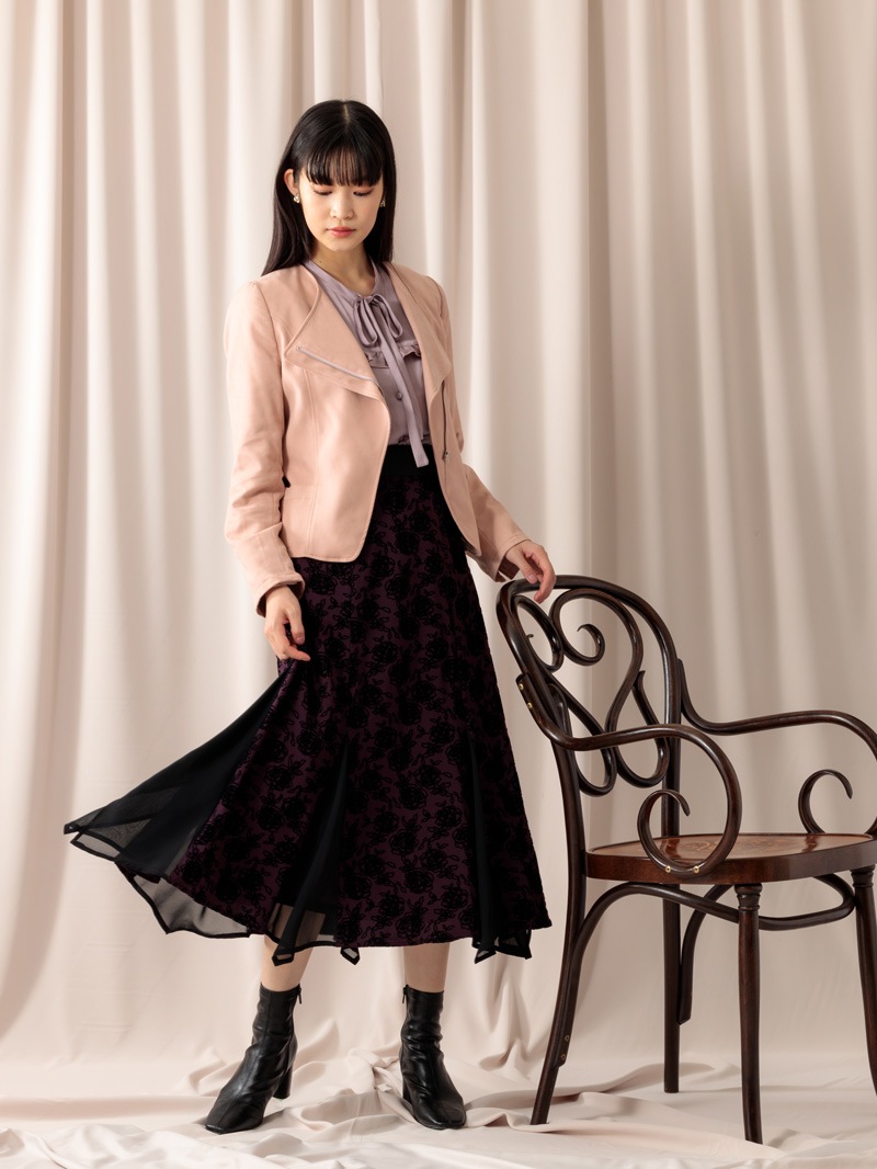 サテンビブディティールビッグスリーブブラウス＜アウトレット均一価格＞