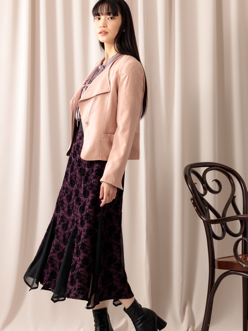 サテンビブディティールビッグスリーブブラウス＜アウトレット均一価格＞