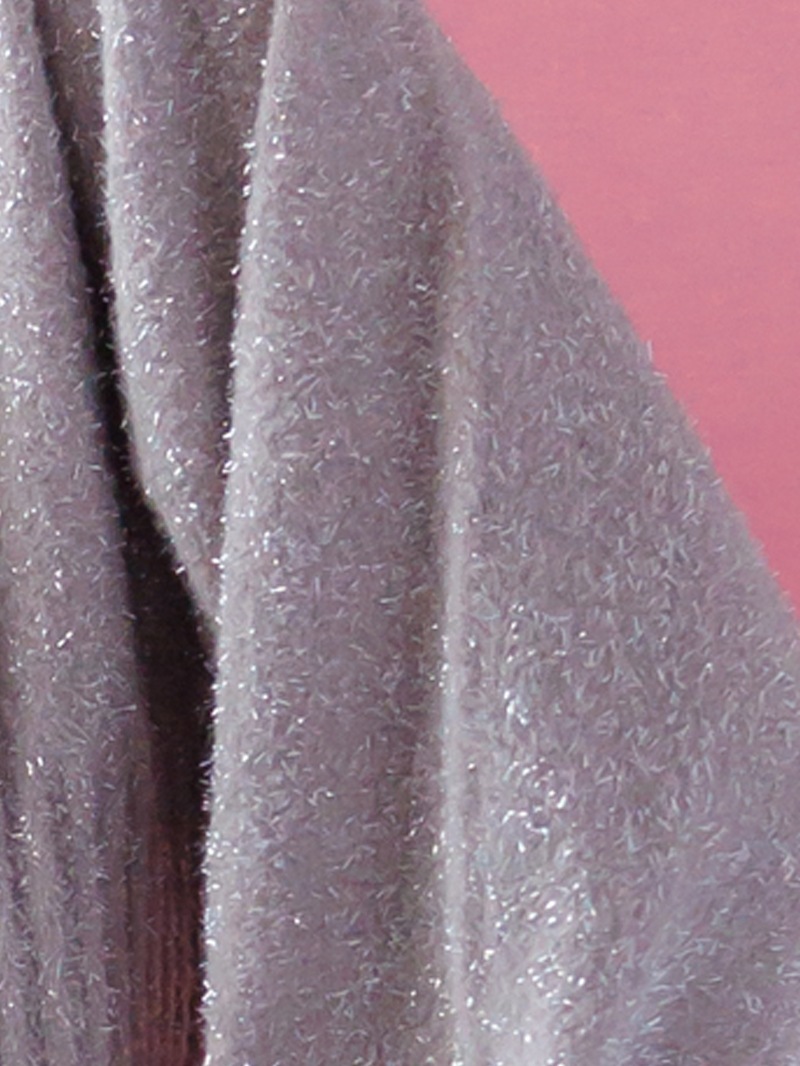 ラメミンクライクファー丸首ドルマンカーデ