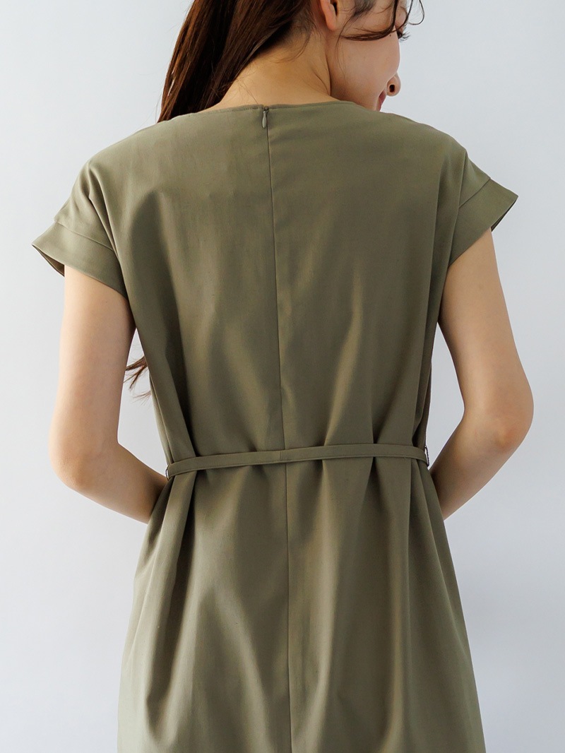 無地ﾌﾚﾝﾁｽﾘｰﾌﾞｽﾄﾚｰﾄﾜﾝﾋﾟｰｽ