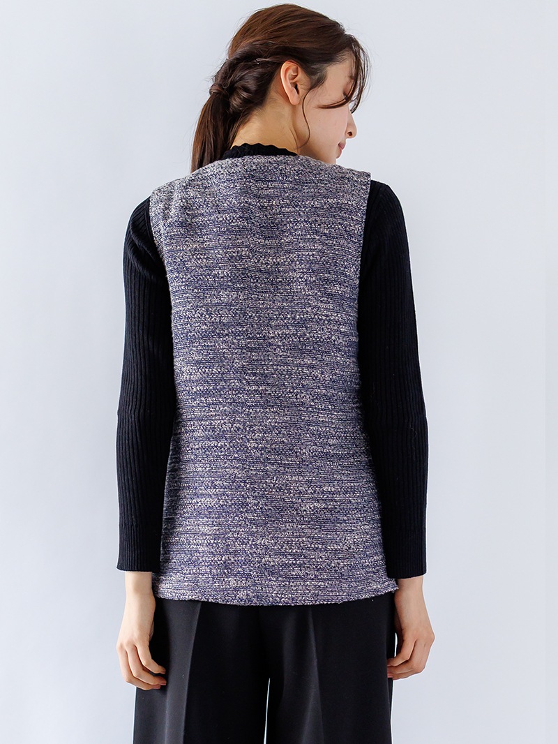 【50%OFF】ミックスツィード ジレ