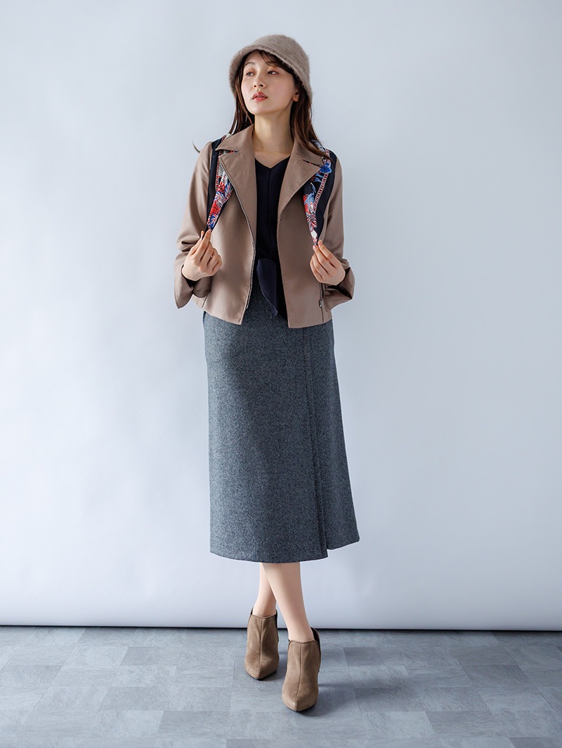 【40%OFF】ストレッチツイードAラインスカート