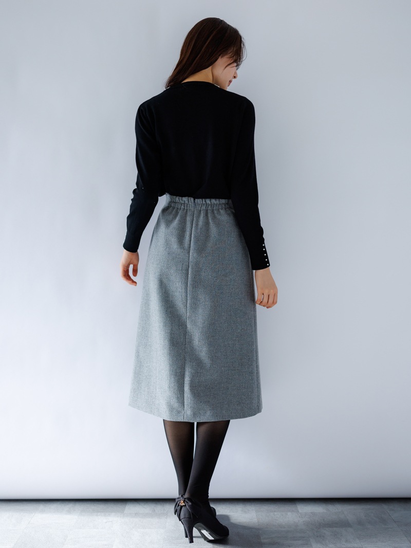 【50%OFF】ラメツィードＡラインスカート［丈65㎝以上］