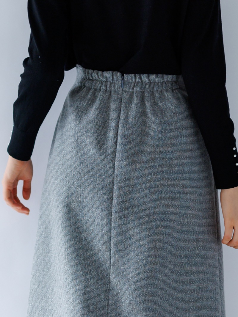 【50%OFF】ラメツィードＡラインスカート［丈65㎝以上］