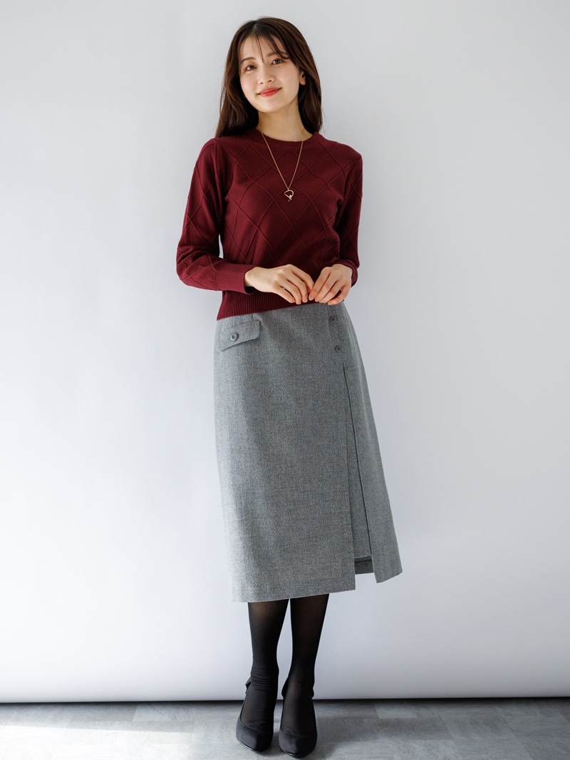 【50%OFF】ラメツィードＡラインスカート［丈65㎝以上］