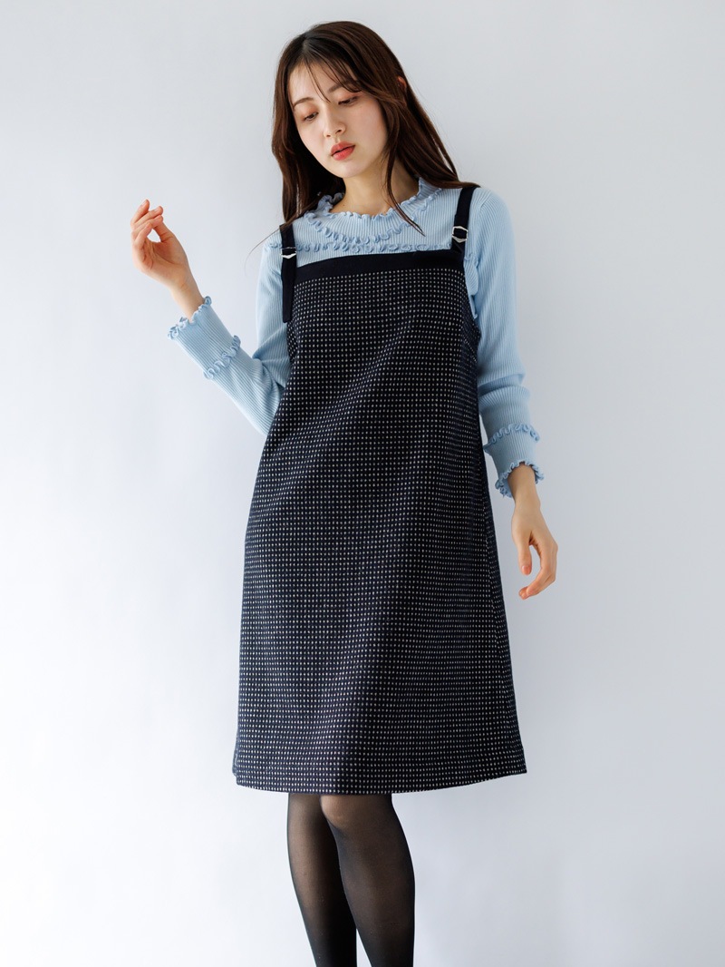 【50％OFF】チェックツィードショートジャンスカ