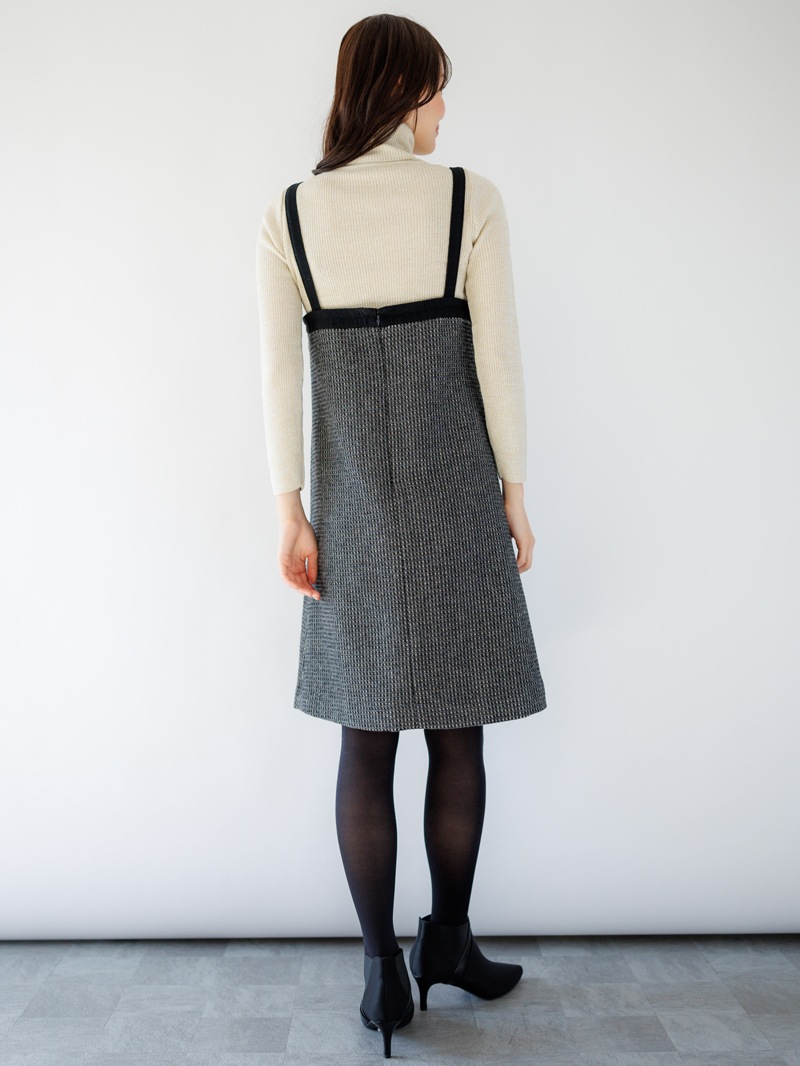 【50％OFF】チェックツィードショートジャンスカ