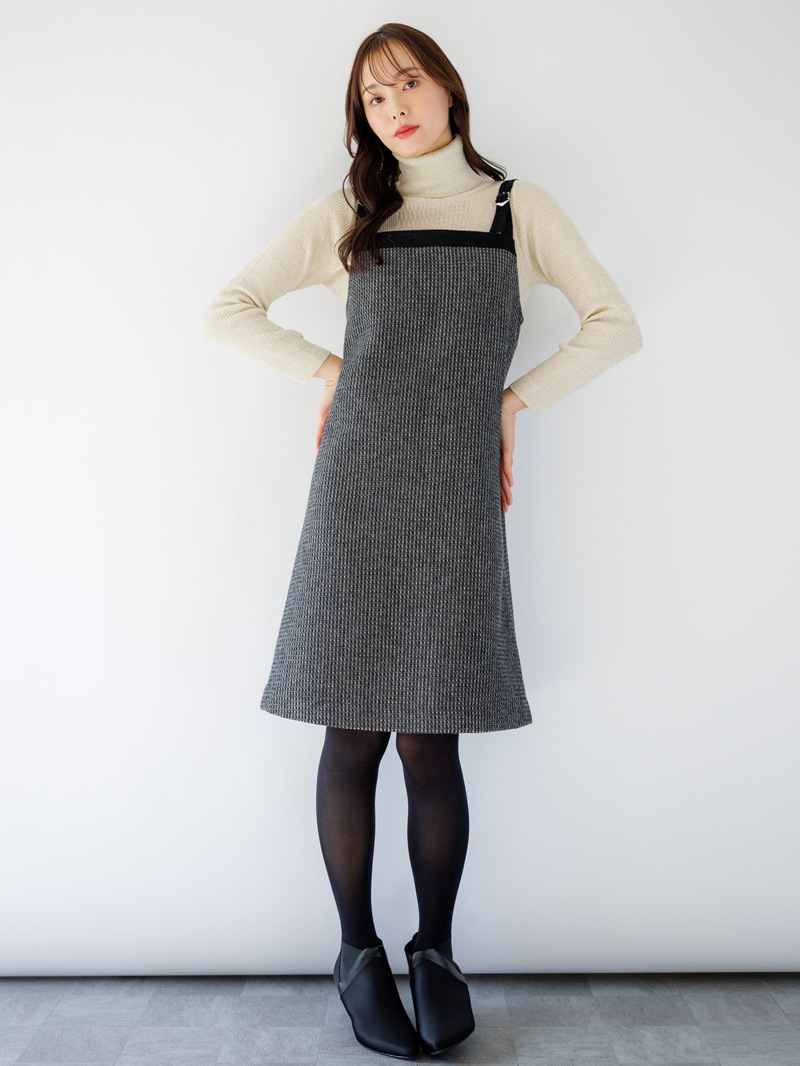 【50％OFF】チェックツィードショートジャンスカ