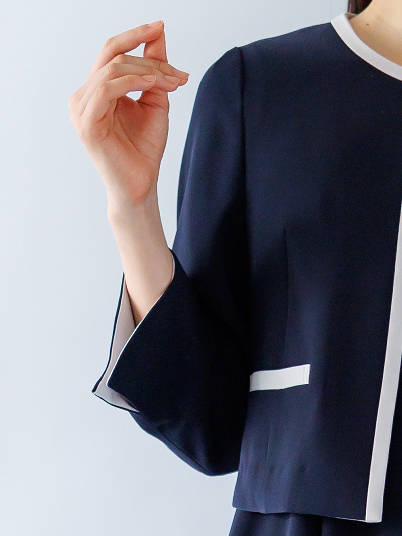 ｺﾝﾊﾟｸﾄﾀﾞﾌﾞﾙｻﾃﾝ ﾉｰｶﾗｰｼﾞｬｹｯﾄ＜秋コーデ＞