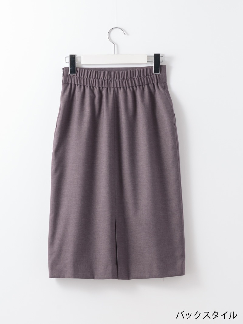 マイクロT/Rギャバストレッチウォッシャブルタイトスカート（ブラック）