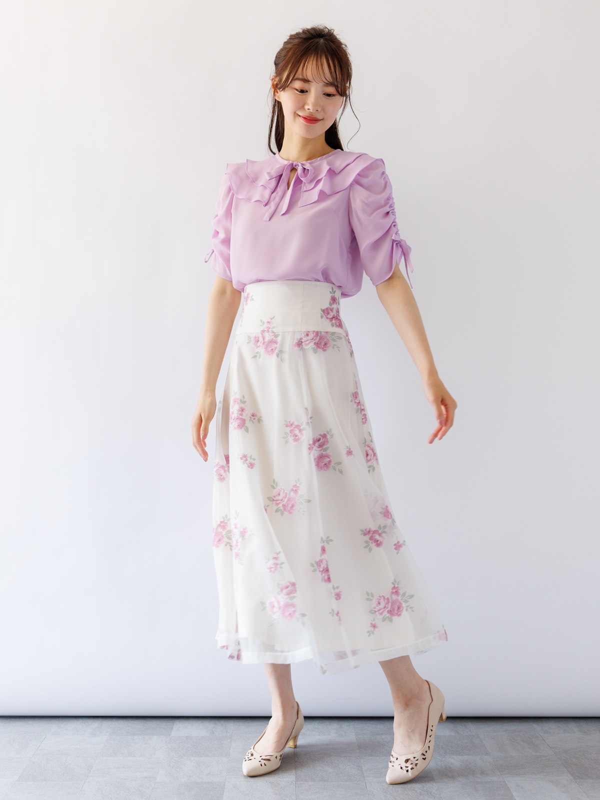【50%OFF】オパール花柄フレアースカート