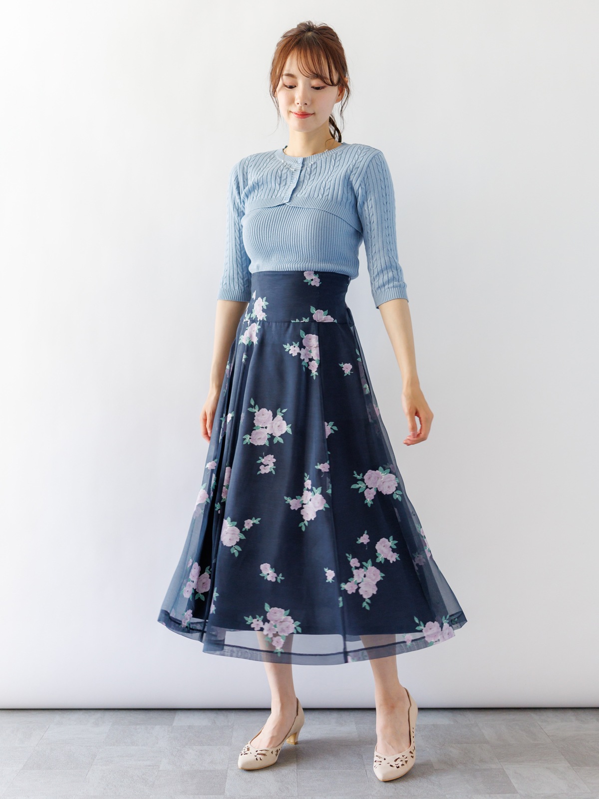 【50%OFF】オパール花柄フレアースカート