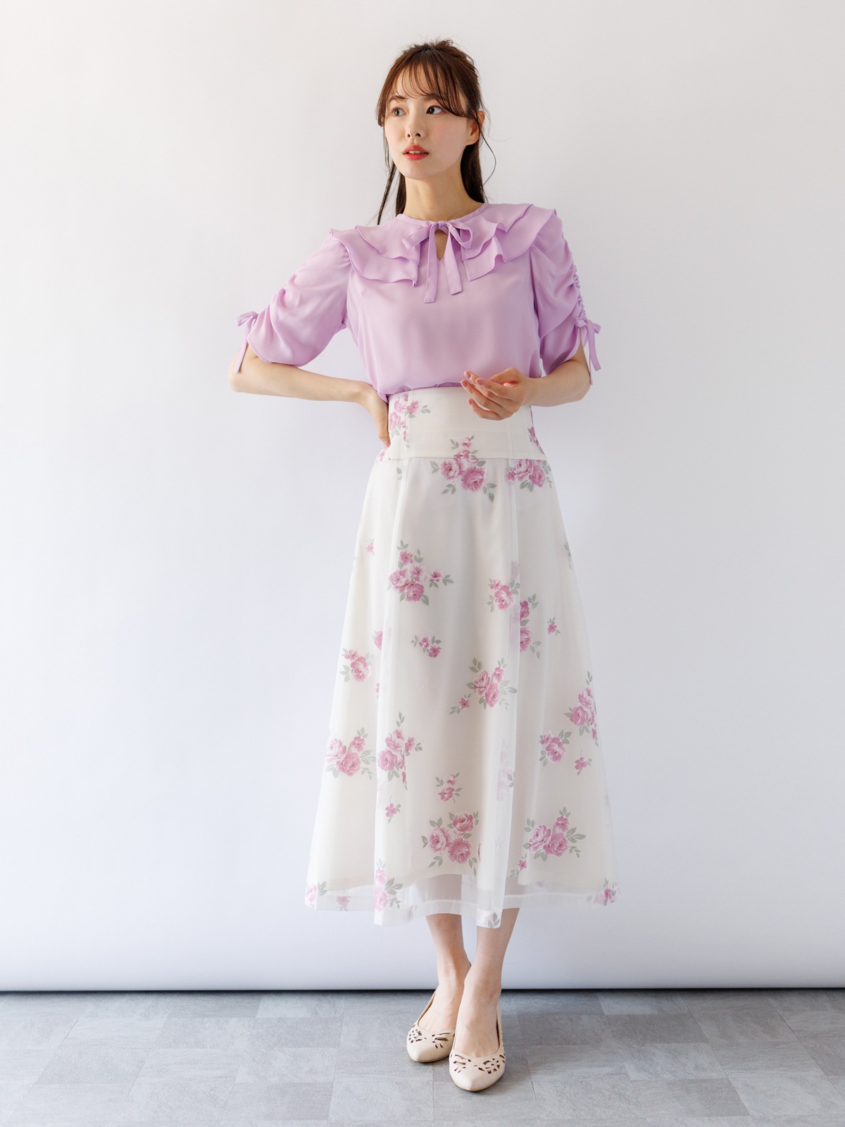 【50%OFF】オパール花柄フレアースカート