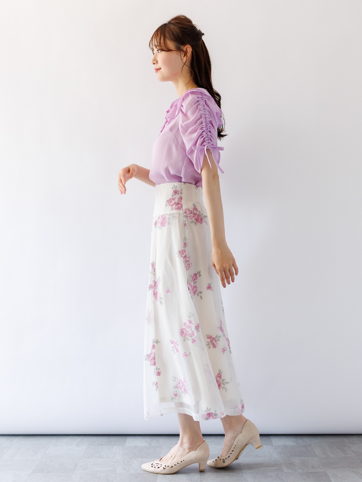 【50%OFF】オパール花柄フレアースカート