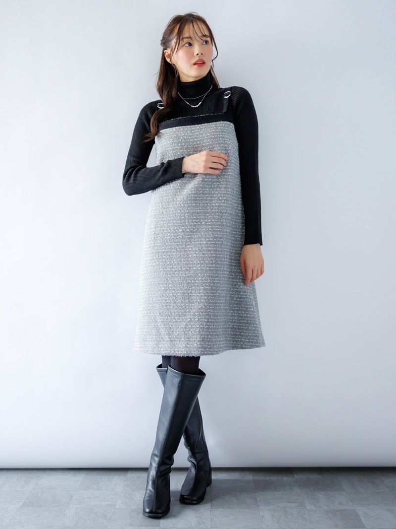 【40%OFF】ラメツィード ショートジャンスカ