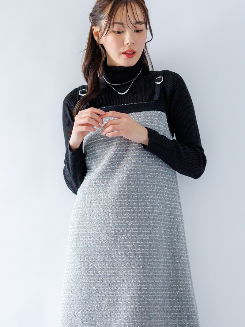 【40%OFF】ラメツィード ショートジャンスカ