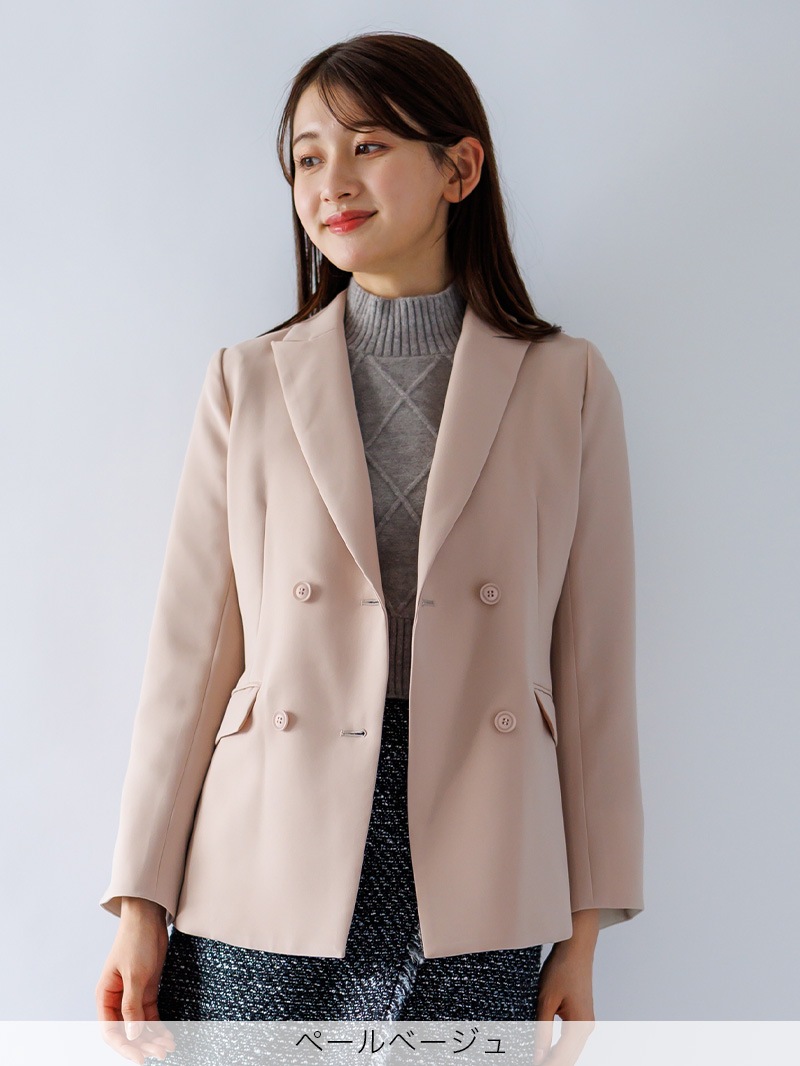 ベルト付ピークドジャケット＜秋コーデ＞