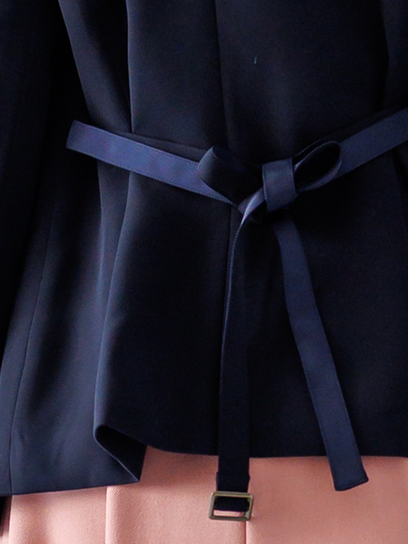 ベルト付ピークドジャケット＜秋コーデ＞