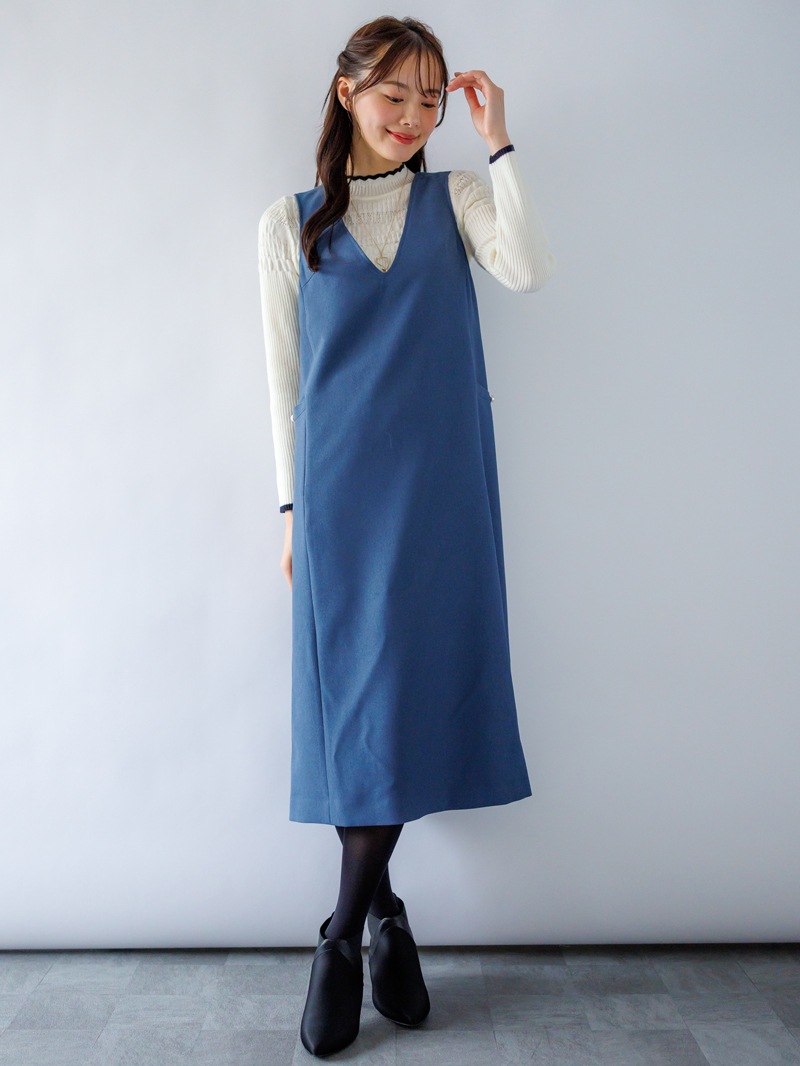 【50%OFF】グラシエオックスフォードVネックジャンスカ