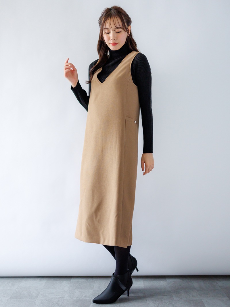 【50%OFF】グラシエオックスフォードVネックジャンスカ