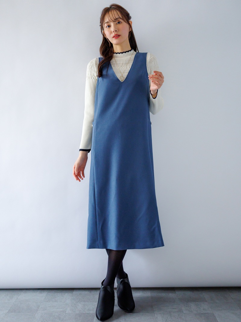 【50%OFF】グラシエオックスフォードVネックジャンスカ