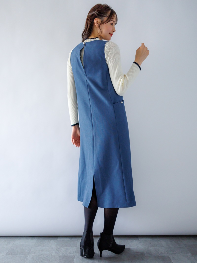 【50%OFF】グラシエオックスフォードVネックジャンスカ