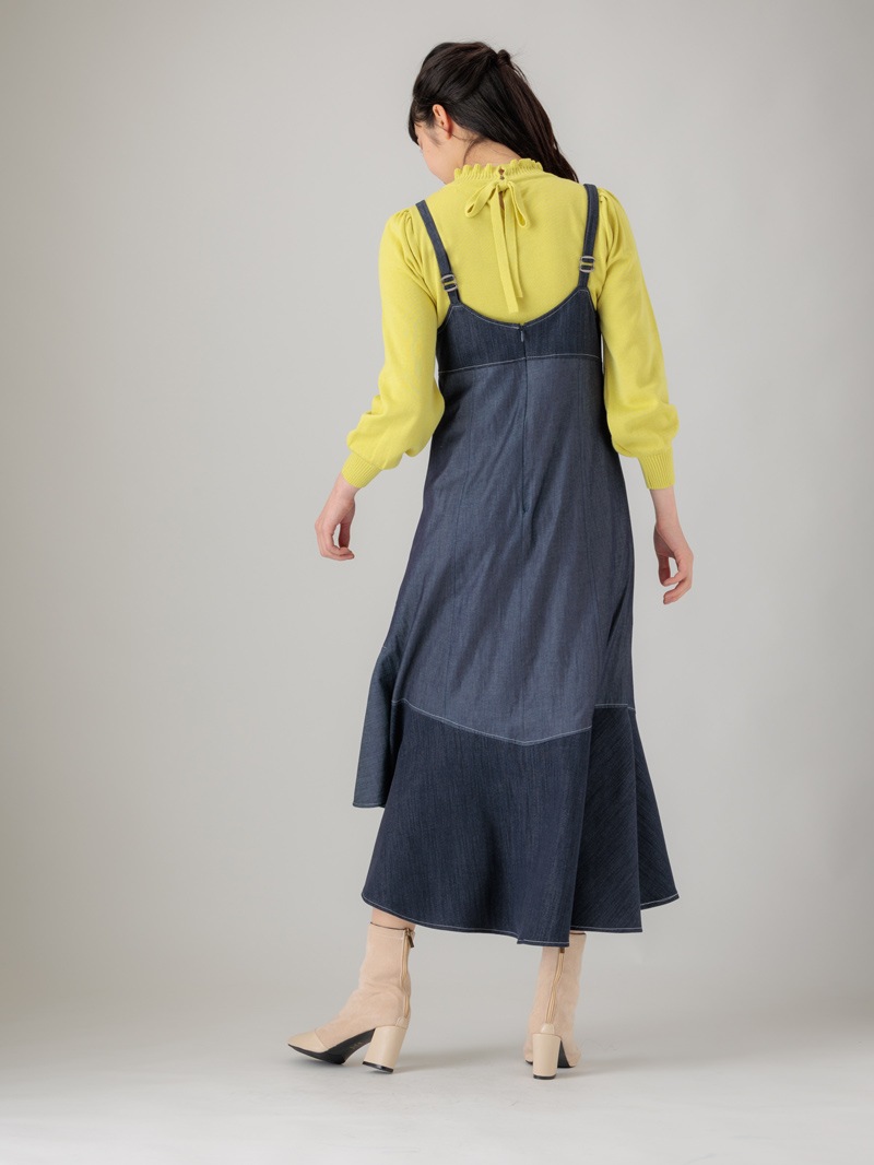 【均一価格】立衿後リボンビッグスリーブニット＜春夏物アウトレット＞