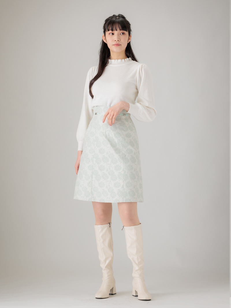 【均一価格】立衿後リボンビッグスリーブニット＜春夏物アウトレット＞