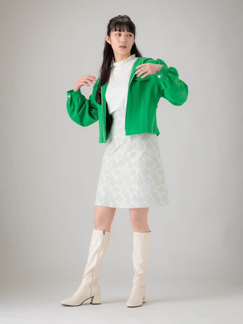 【均一価格】立衿後リボンビッグスリーブニット＜春夏物アウトレット＞