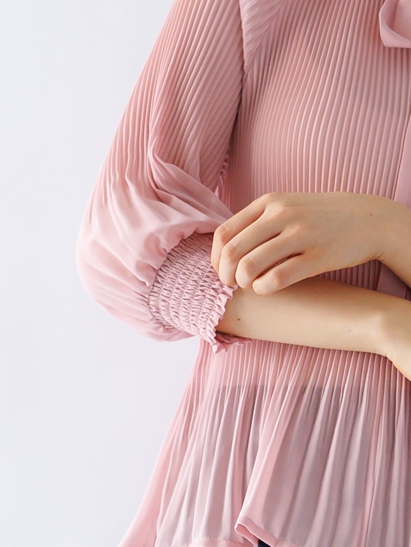 ジョーゼット プリーツブラウス＜秋コーデ＞