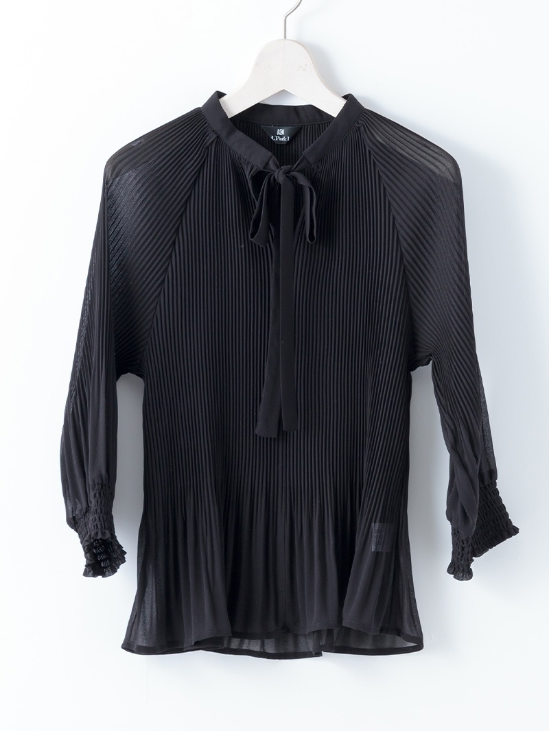 ジョーゼット プリーツブラウス＜秋コーデ＞