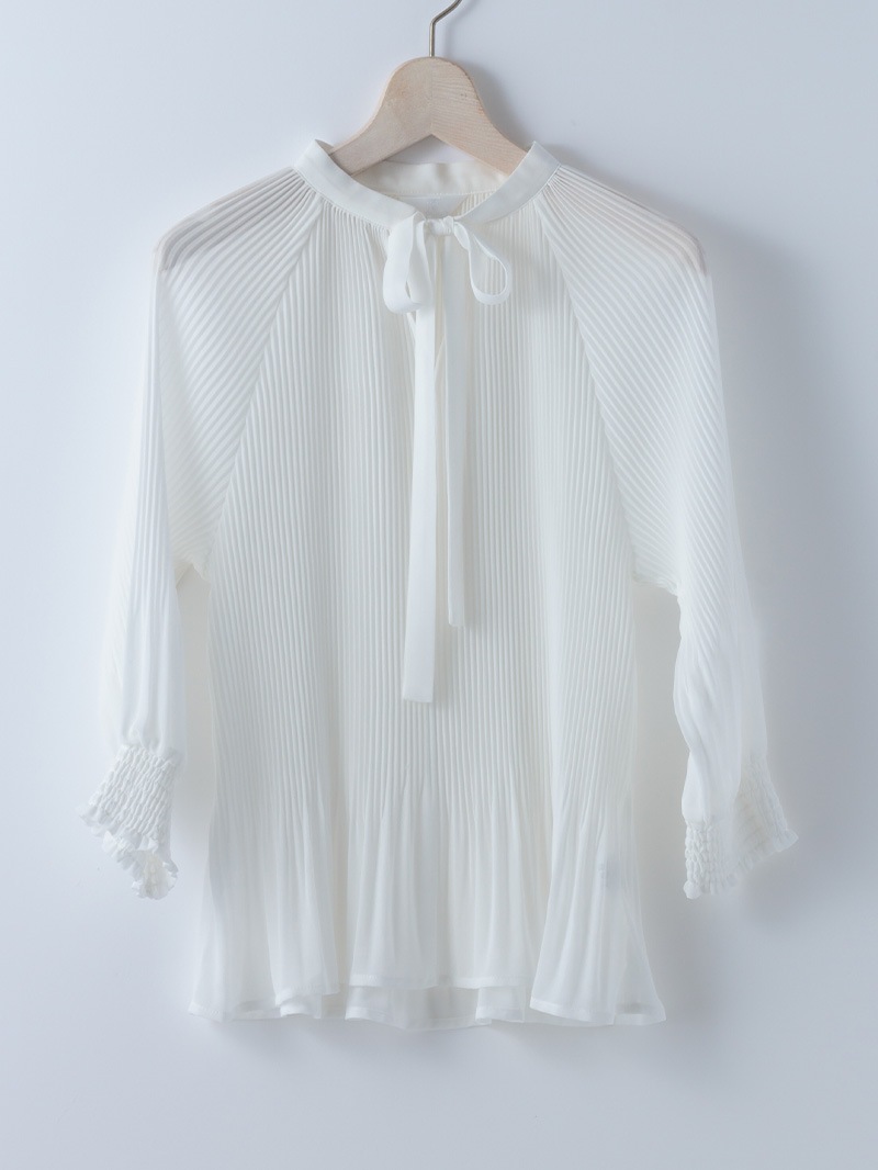 ジョーゼット プリーツブラウス＜秋コーデ＞