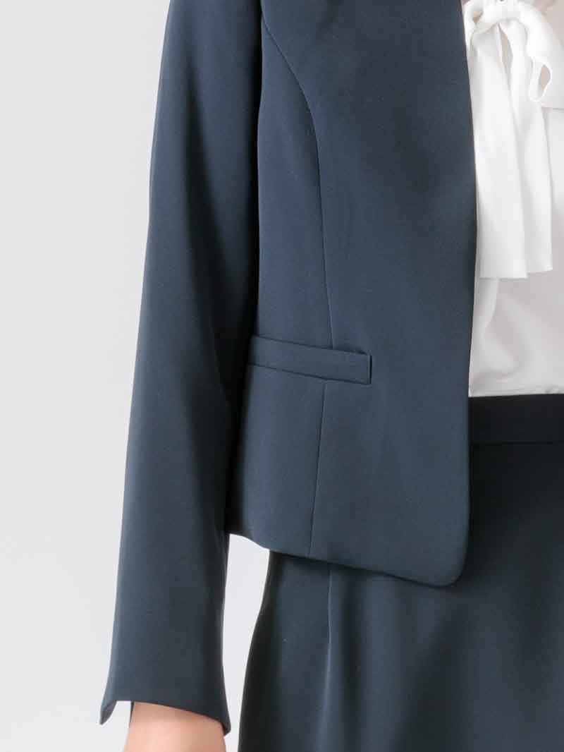 【70%OFF】サテンジョーゼットキーネックジャケット〈セットアップ対応商品〉