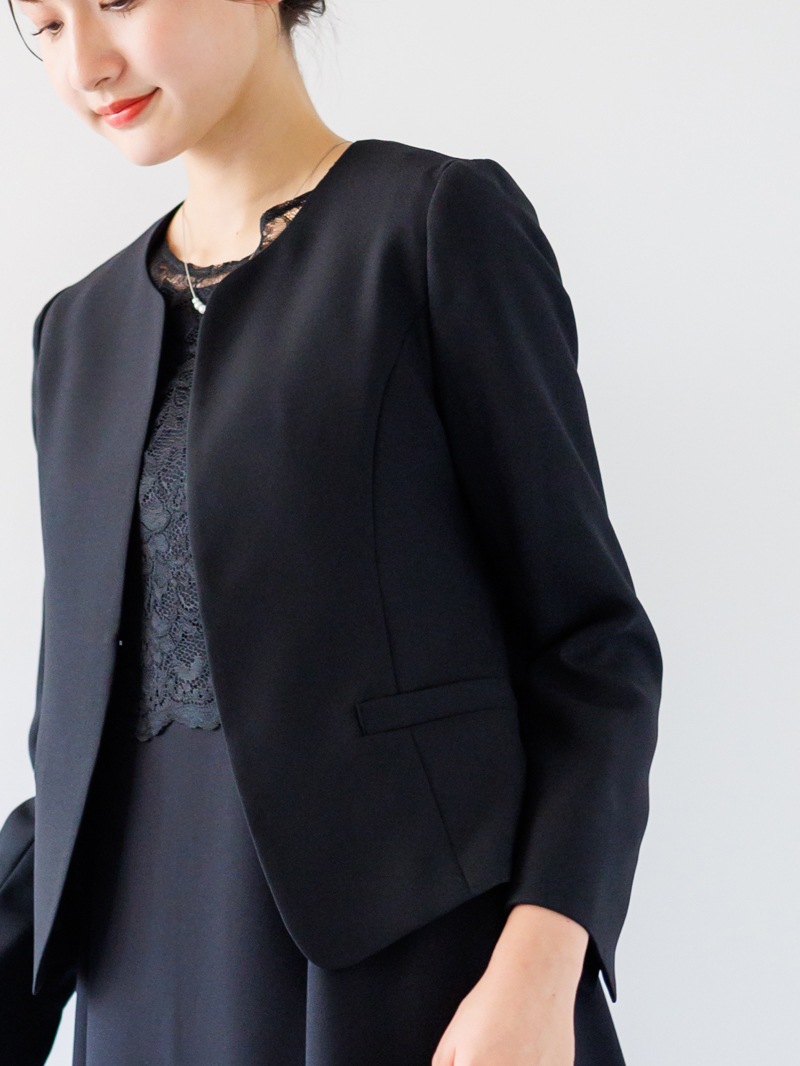サテンジョーゼットキーネックジャケット｜KarLParkLane Style