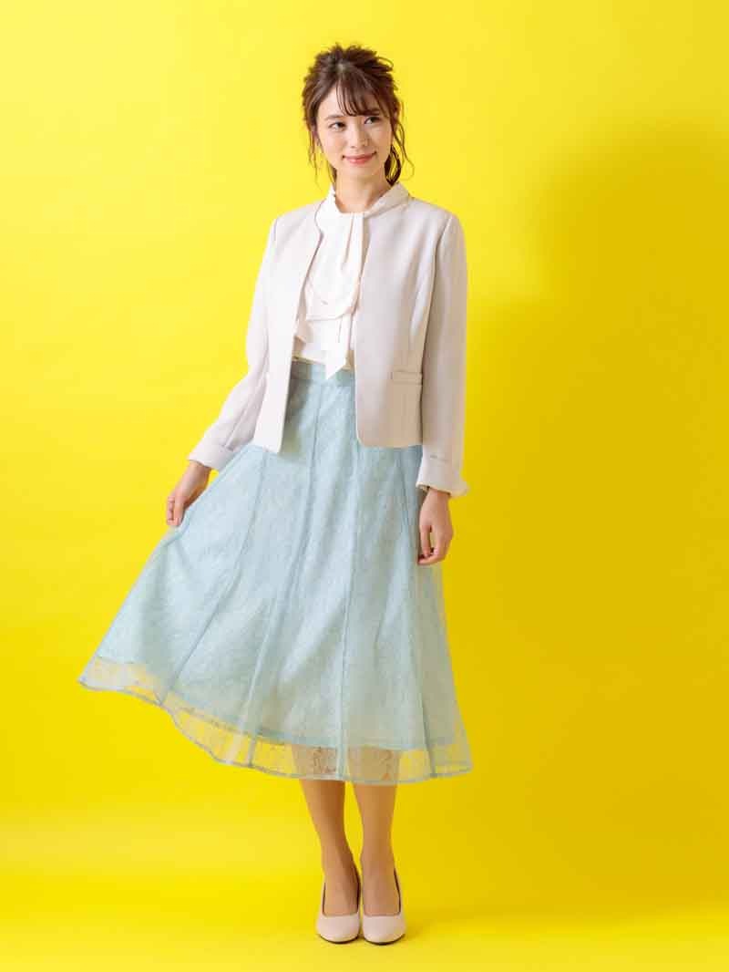 【70%OFF】サテンジョーゼットキーネックジャケット〈セットアップ対応商品〉