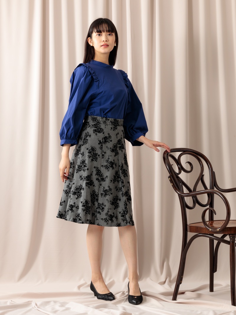 ボディシェルクールブロード衿付きビッグスリーブブラウス＜アウトレット均一価格＞