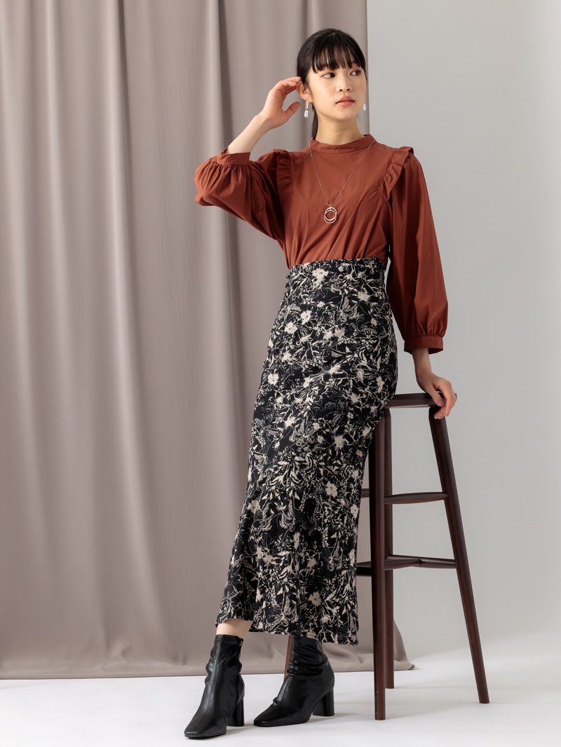 ボディシェルクールブロード衿付きビッグスリーブブラウス＜アウトレット均一価格＞