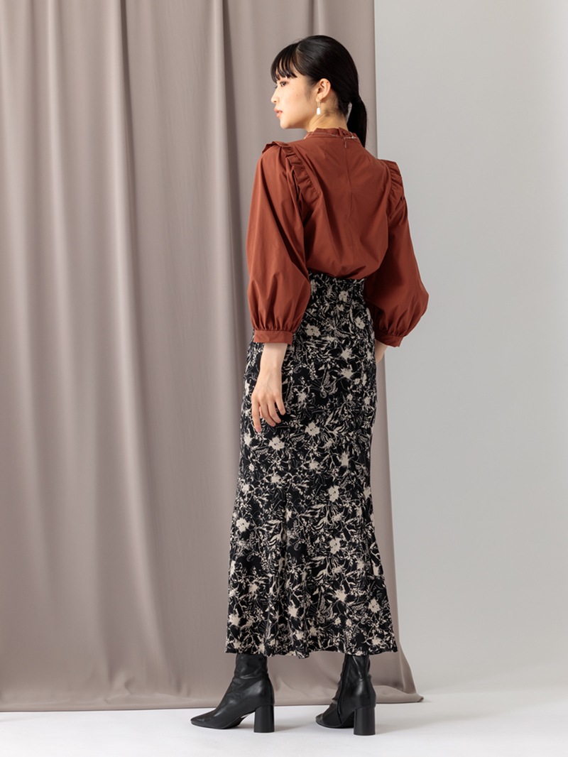 ボディシェルクールブロード衿付きビッグスリーブブラウス＜アウトレット均一価格＞