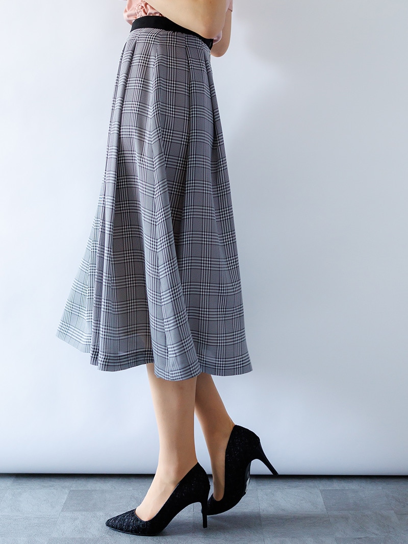 グレンチェックタックスカート
