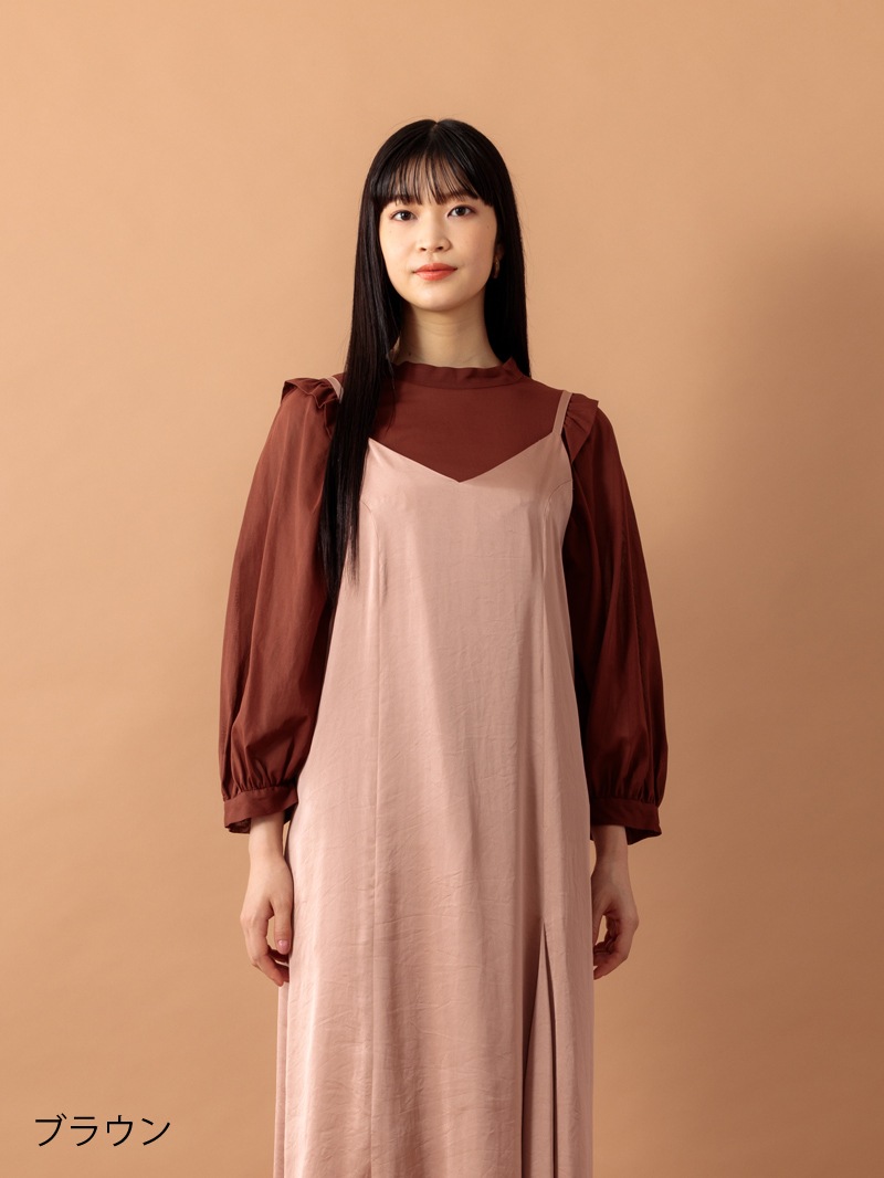 ボイル衿付きビッグスリーブブラウス<アウトレット均一価格>