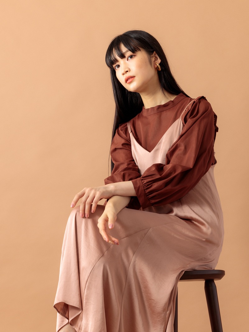 ボイル衿付きビッグスリーブブラウス<アウトレット均一価格>