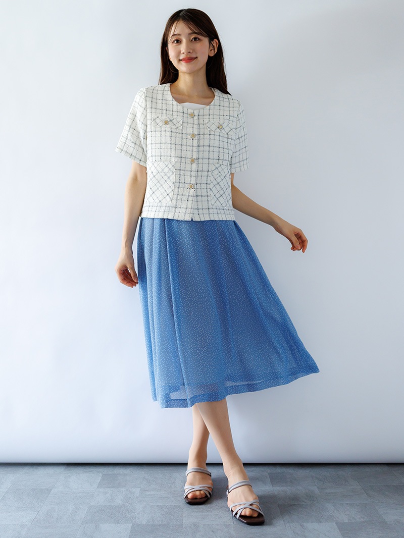 水玉タックスカート