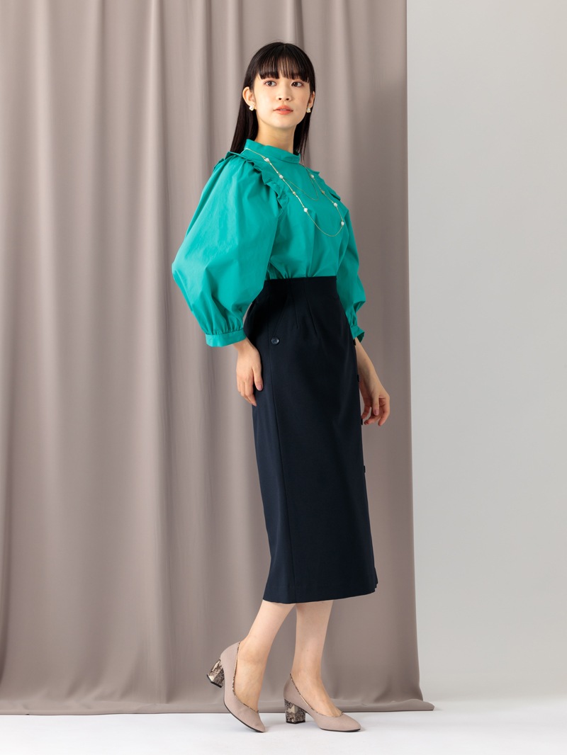 タイプライターバイオ 衿付きビッグスリーブブラウス＜アウトレット均一価格＞