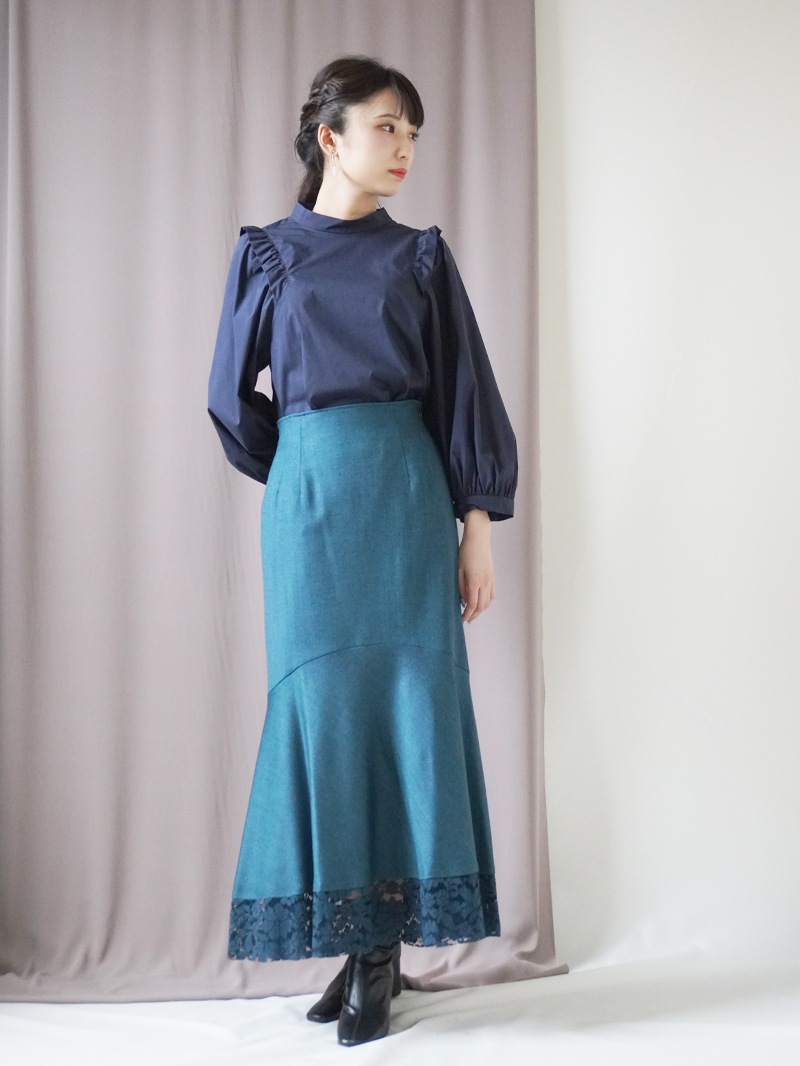 タイプライターバイオ 衿付きビッグスリーブブラウス＜アウトレット均一価格＞