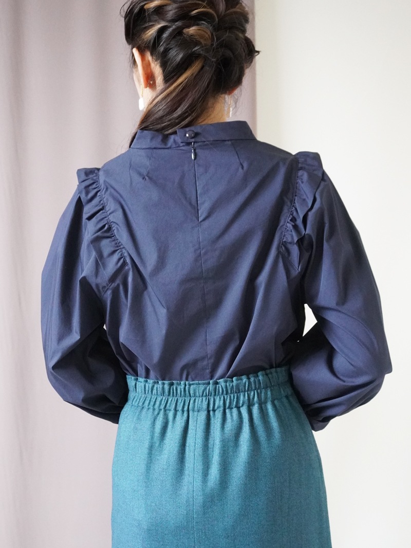 タイプライターバイオ 衿付きビッグスリーブブラウス＜アウトレット均一価格＞